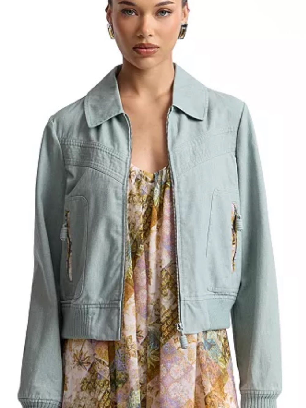 Avec les fillies! COTTAGE CHARM! sage Cropped jacket! New! S